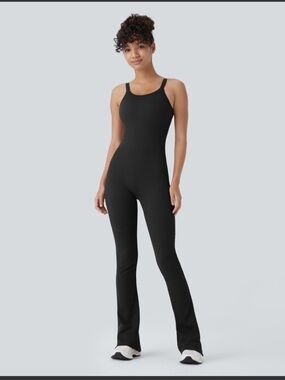 Halara Women's Black Ribbed Jumpsuit